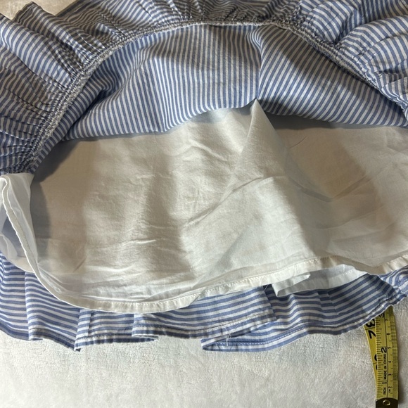 Jamie and Jack Striped Blue Kids Dress with Floral Embroidery - Picture 4 of 6